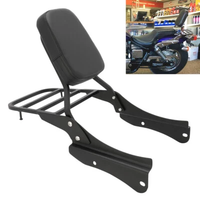 Black Backrest Sissy Bar Luggage Rack for Honda Shadow Spirit 750 VT750DC 01-08 Foto 1 de 4