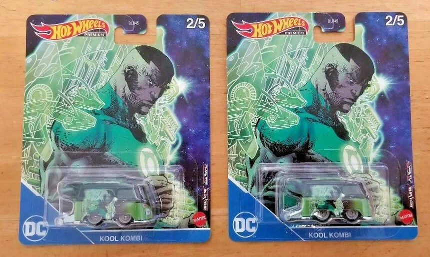 Hot Wheels 2022 Premium Green Lantern Kool Kombi DC Comics VW Bus/Van Lot of 2 - Image 1 of 1