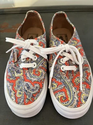VANS Paisley Floral Red/Blue/Yellow Sneakers Shoes Women Size 5.5 / Men's Size 4 - Image 1 of 4