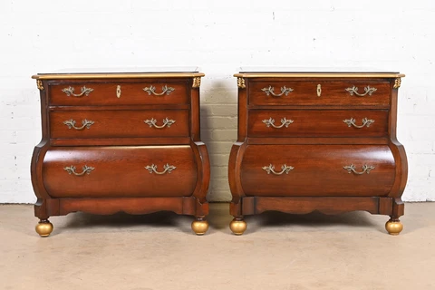 Ralph Lauren Italian Louis XV Mahogany Bombay Form Bedside Chests, Pair Cover