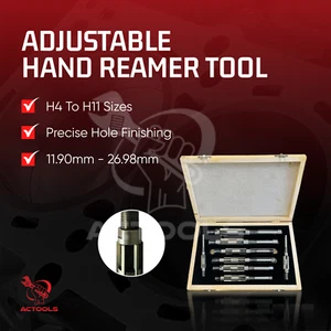 Adjustable Hand Reamer Set 8 Pcs H-4 to H-11 Sizes 15/32 To 1.1/16 UK ACTOOLS - Picture 1 of 20