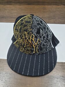 TNT Caps New York Hat Cap Flat Bill Acrylic Black All Over Print