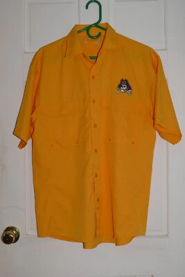 East Carolina Button Up Short Sleeve Shirt - ECU Yellow Pirate - Men's Medium - Image 1 of 4