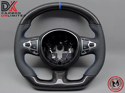 Aston Martin DBS DB11 Vantage Perforated 5mm Blue Ring Carbon Steering Wheel v1 - Image 1 of 4
