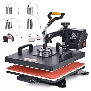 8 in 1 38x38cm Hitzepresse Heat Press Transferpresse T-Shirtpresse Heißpresse - Bild 1 von 9