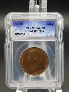 1900 Gran Bretaña Penny ICG MS 64 RB - SOPORTES PARA CUBITOS DE HIELO (BT865) - Imagen 1 de 4