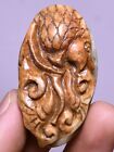 5,5cm Old China Hotan jade fengshui fortune Fish Ruyi Lucky pendentif