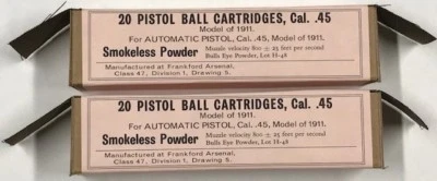 FRANKFORD ARSENAL M1911 .45 ACP WWI NEW REPLICA 20 ROUND AMMO BOXES