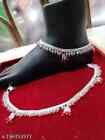 Kundan  White Silver Plated Alloy Stylish Stylish Anklets Payal Ghungro Pajeb 08