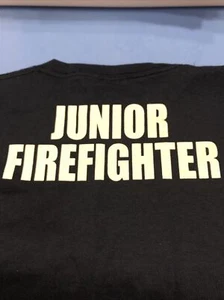 Junior Firefighter Duty T-shirt Navy Blue Youth M Medium  Fire Department New - Picture 1 of 3
