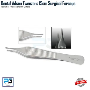 Surgical Forceps Dental Adson Tweezers 15cm Anatomical Preparation Forceps x2 - Picture 1 of 8