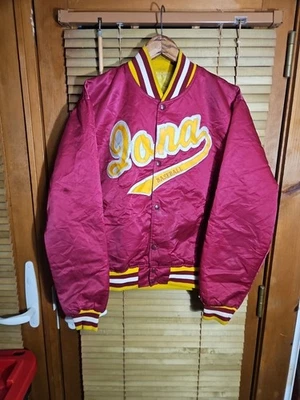 Chaqueta De Colección Años 80 90 Starter Iona College Nueva York Satén Script Emitida por el Equipo L  Foto 1 de 4