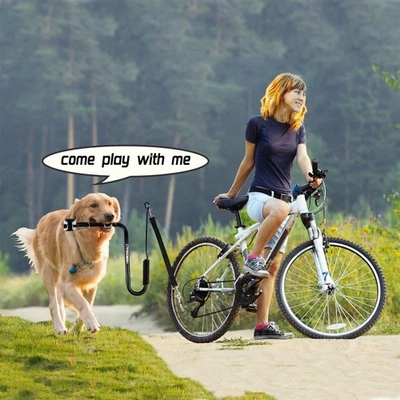 Manos Libres Perro Correa de Bicicleta Mango Ergonómico Amortiguador para Paseo Seguro Foto 1 de 4