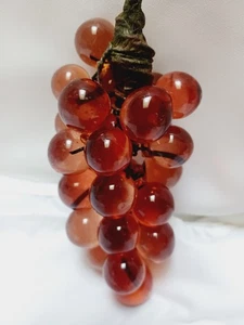 Vintage Plexiglas rot lila Trauben Cluster 6" um 1970 Dekor MCM RETRO realistisch  - Bild 1 von 7