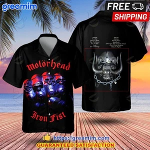 Motorhead Iron Fist Album Unisex Hawaiian Shirt - Picture 1 of 5