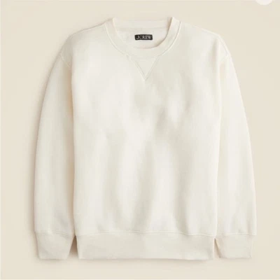 Sudadera J Crew Heritage polar de gran tamaño cuello redondo para mujer grande marfil Foto 1 de 4