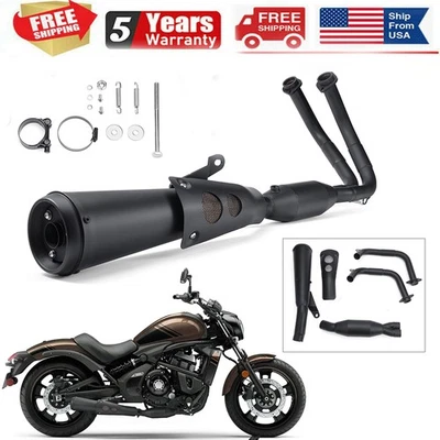 Full Exhaust System Header Pipe Muffler For Kawasaki Vulcan S 650 2015-2024 2025 — 第 1/4 张图片