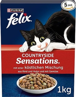 FELIX 1er Pack Countryside Sensations Katzenfutter Trockenfutter Rind Huhn 1x1kg - Bild 1 von 4
