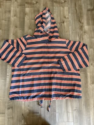 Isaac Mizrahi Live! Jacket Striped Women 2XL Spring Lightweight Navy Tan Hot Pin - Image 1 of 4