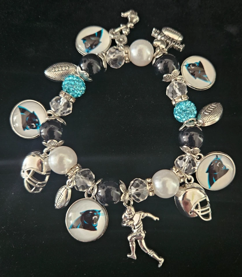 Carolina Panthers NFL 可调小饰品手链手镯免费送货!!! (1) — 第 1/1 张图片