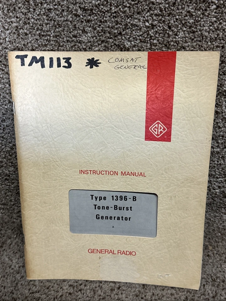 General Radio Type 1396-B Tone-Burst Generator Instruction Manual - Image 1 of 1