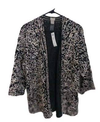 NWT Chico's Travelers Soutache Jacket Animal Print $149 Sz 2 US 12/14 Chicos  - Image 1 of 4