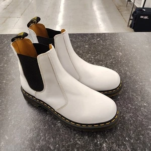 Dr. MARTENS Women's Softy T Leather White Chelsea Boot 27475100-2976 Size 10 - Picture 1 of 10