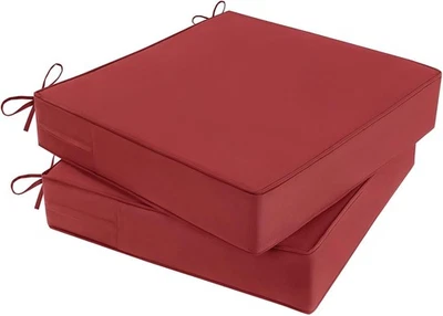 Outdoor Chair Cushions Set of 2 for Patio Furniture 22x22x4 22 x 22 x 4 IN Red