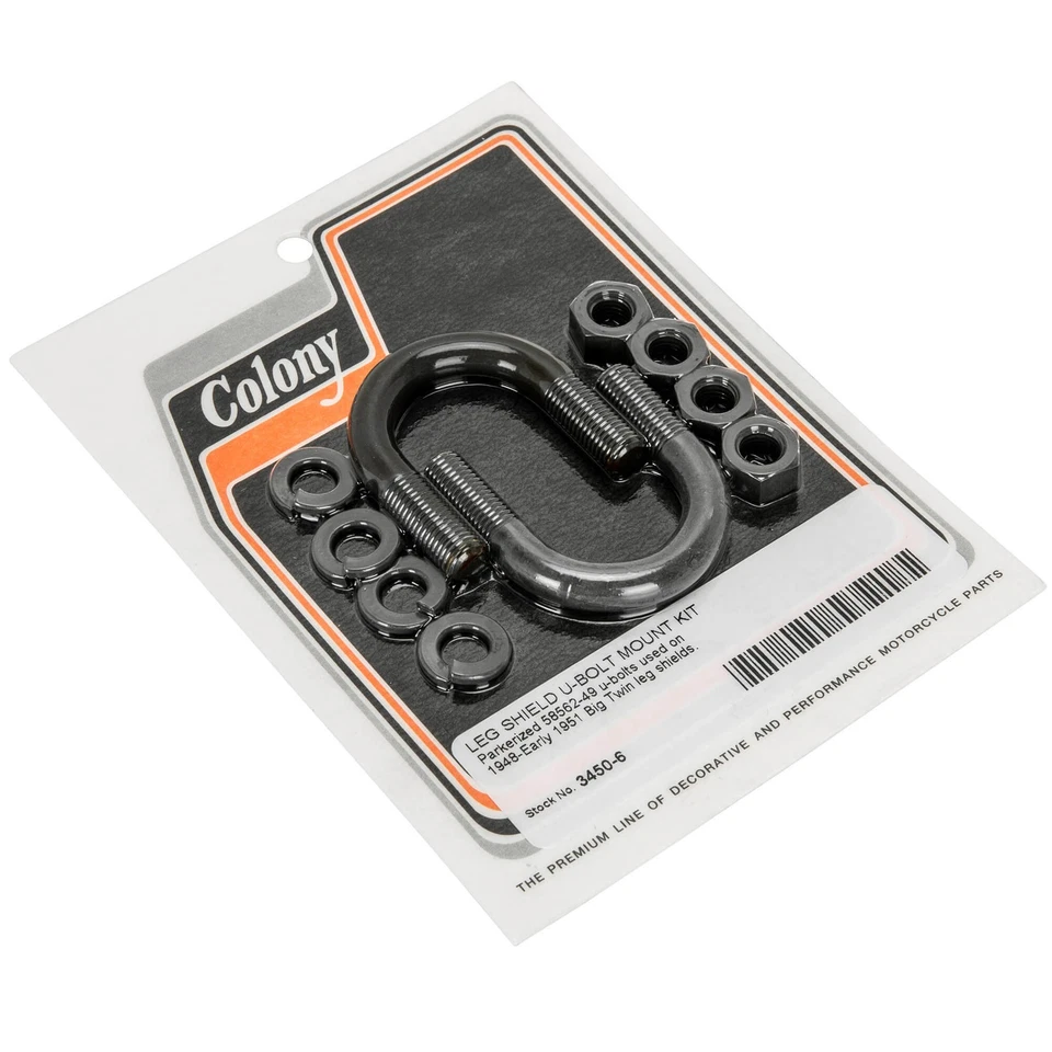 #3450-6 Leg Shield U-bolt Mounting Kit 1948 - Early 1951 Harley Big Twins Colony - Image 1 of 1