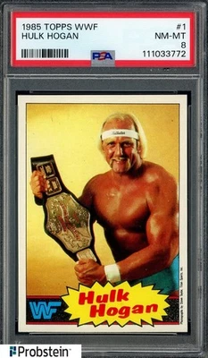 Topps WWF Wrestling #1 1985 Hulk Hogan PSA 8 casi nuevo-como nuevo Foto 1 de 2