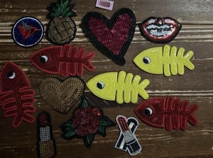 14 PATCH LOT: Odd & Unique Mixed Patches Vintage/Modern Sequins Unused! - Picture 1 of 1