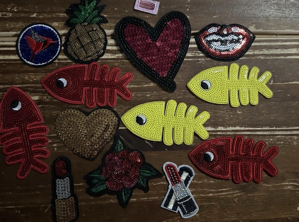 14 PATCH LOT: Odd & Unique Mixed Patches Vintage/Modern Sequins Unused! - Image 1 of 1