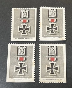 Estampillas X4 de cruz y pinza de hierro de propaganda alemana de la Segunda Guerra Mundial - Imagen 1 de 2