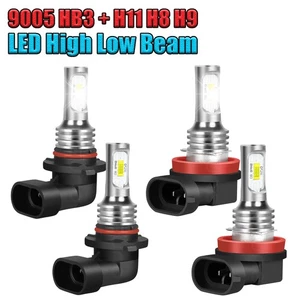 9005+H11 LED Headlight KIT Combo Bulbs 6000K High&Low Beam Super Bright White - Picture 1 of 11
