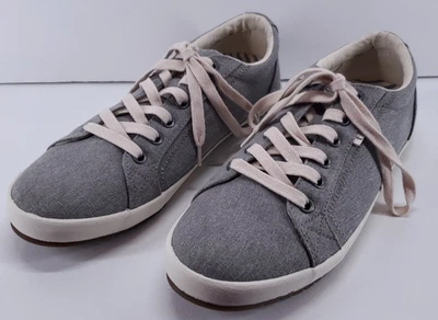 Taos Star 女式运动鞋美国 8.5 码灰色帆布系带舒适鞋 — 第 1/4 张图片