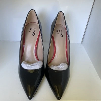 9 EE. UU. - Mezcla Nº 6 Tacones de aguja Danyah Vulcan charol negro con leopardo rojo - Retirados Foto 1 de 4