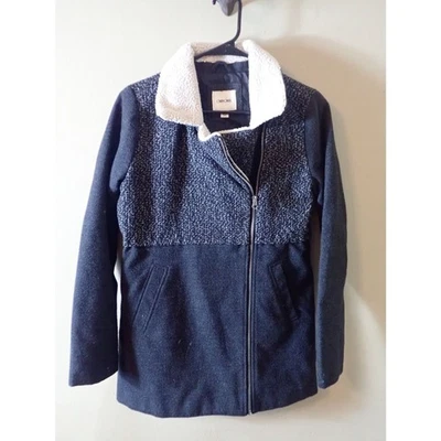 Girls Cherokee Coat Fur Collared Gray Tweed Jacket XL Crewcuts Kids Black Gray - Image 1 of 4