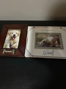 Malden International  Dog Had Me At Woof 4x6 Wood And Metal Frame & 4x6 Leather - Picture 1 of 9