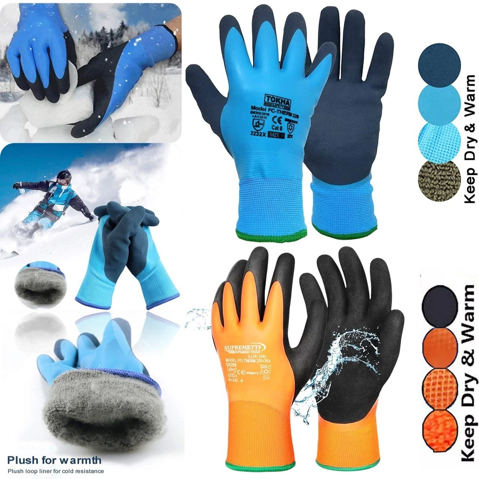 SUPREME TTF Waterproof Thermal Lined Winter Work Gloves Mens Freezer Warm Safety Gardening