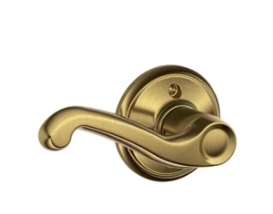 Schlage Flair Antique Brass Left Handed Dummy Door Handle F170 FLA 609 LH - Picture 1 of 3