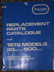 CATALOGO RICAMBI TRUIMPH 500cc T100R / T100C (manuale originale) 1972 - Foto 1 di 1