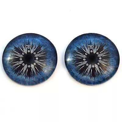 Pair of 20mm Compass Rose Nautical Vintage Water Glass Eyes for Jewelry Pendants - Image 1 of 4