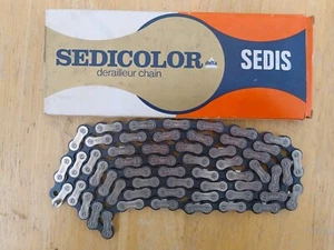 Vintage NOS SEDIS Sedicolor Delta Chain New In Box 1/2"x3/32" inch- Silver Black - Picture 1 of 5