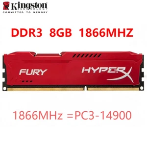 HyperX FURY DDR3 8GB 16GB 32GB 1866MHz PC3-14900 240pin Desktop RAM Memory DIMM - Picture 1 of 14