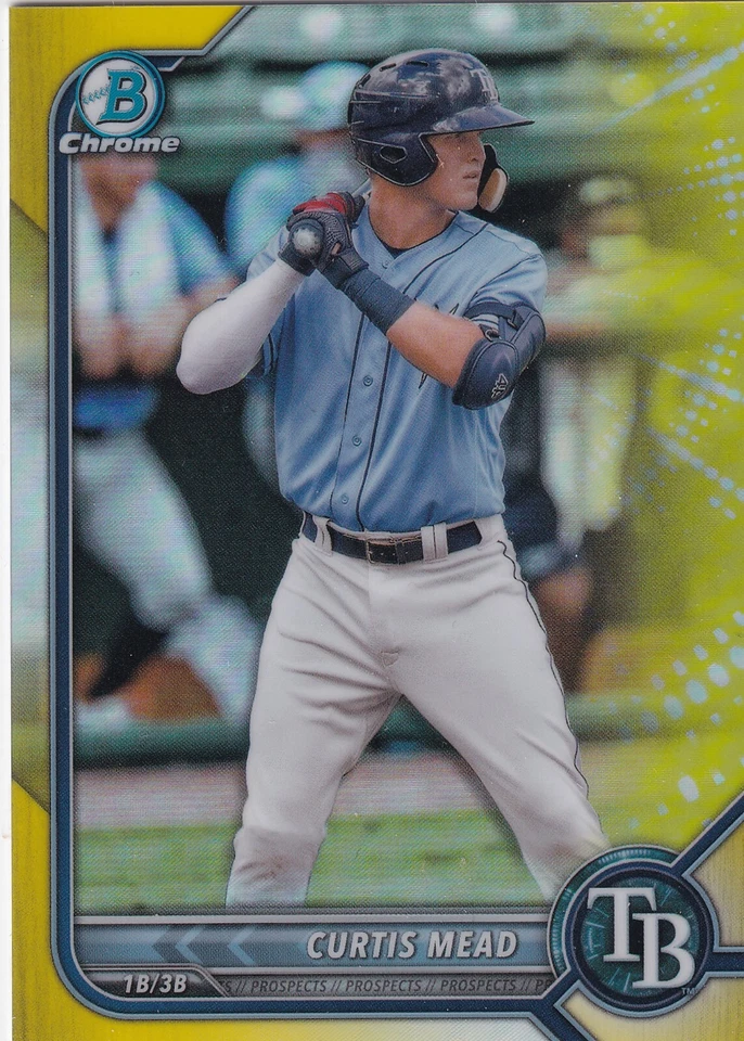 2022 Bowman Chrome - Prospects Curtis Mead #BCP-223 Yellow Refractor /75 (RC) - Image 1 of 2