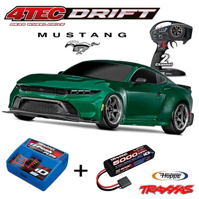 Traxxas 4-TEC Ford MUSTANG Verde 1/10 Drift Rtr + 5000 MAH Lipo Akku + Id-Lader - Immagine 1 di 4