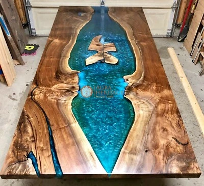 Buy Epoxy Resin River Dining Table Console Bar Mid Century Modern Arts Furniture - Image 1 of 4