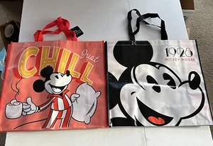 2 NEW XL Disney Mickey Mouse REUSABLE GIFT Tote Bags New 19.5” X 17.5” X  7.25” - Picture 1 of 1