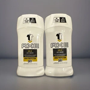 2X AXE Gold Anti Marks Antiperspirant Deodorant 48 HR Dry 2.7 oz Ea Exp 07/2021 - Picture 1 of 4