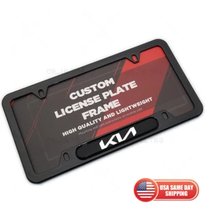Gloss Black Front or Rear For New Kia Sport License Plate Frame Cover Gift - Picture 1 of 6